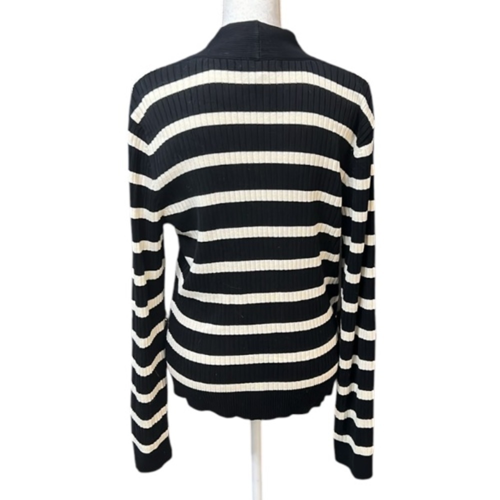 Lauren Ralph Lauren VTG Striped Cotton Sweater XL Gold Crest Button Preppy - Picture 7 of 9
